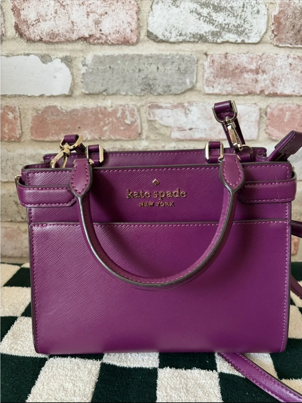 kate spade New York Plum Saffiano Leather Satchel